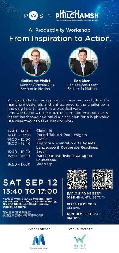 PhilCham Connect+ x IPWS AI Productivity Workshop: From Inspiration to Action